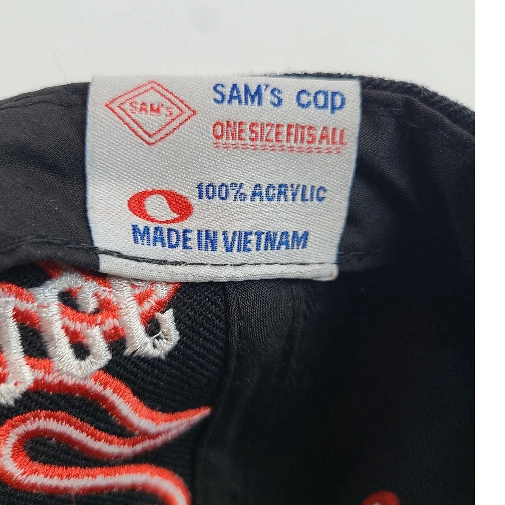 Orange County Choppers OCC Hat Men Black Red Flame Embroidered Baseball Cap OSFA